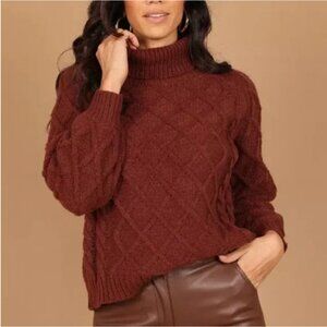 Petal & Pup Justine Turtleneck Cable Knit Sweater